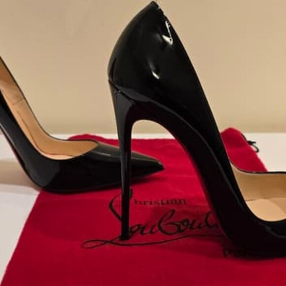 Christian Louboutin Iriza Half d'Orsay Pointed Toe Heels Iconic Red Sole - Picture 3 of 6